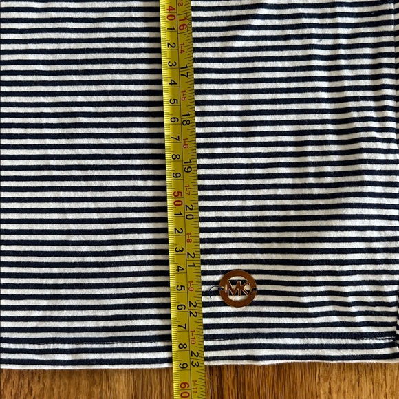 Michael Kors Navy & White Striped Cold Shoulder Top Small - Picture 6 of 6